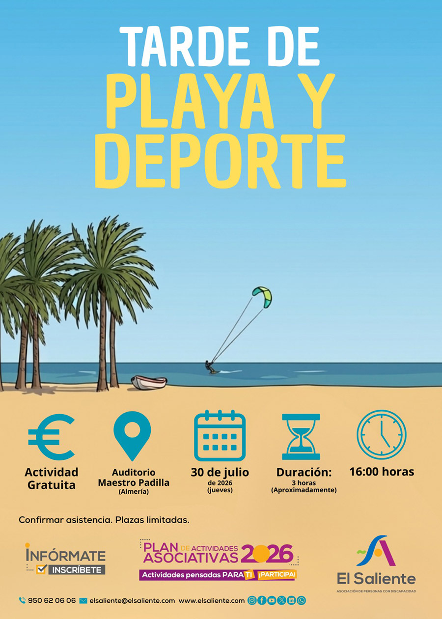 El Saliente actividades: Tarde de playa y deporte. 30 de julio de 2026