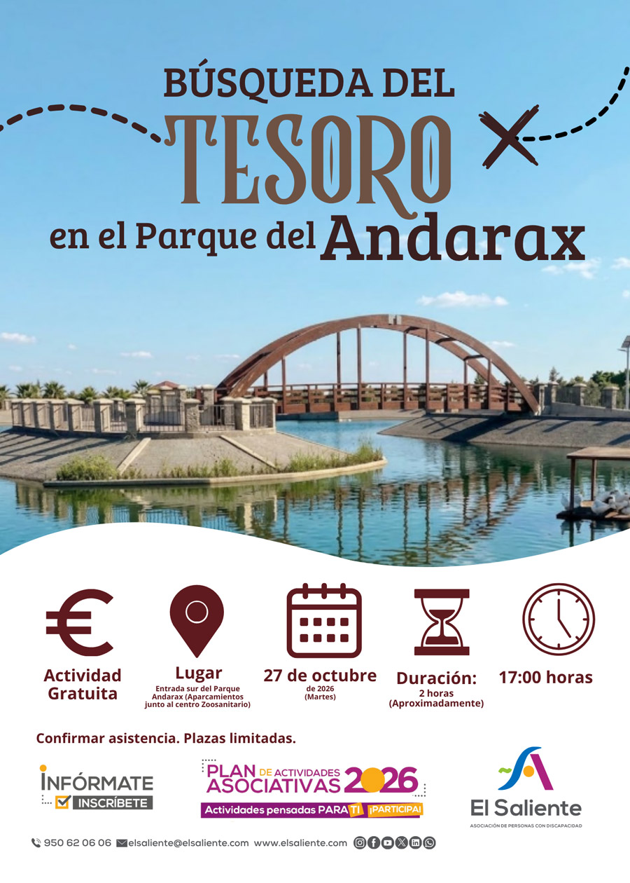 El Saliente actividades: Búsqueda del tesoro en el Parque del Andarax. 27 de octubre de 2026