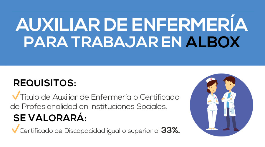 Oferta de auxiliar de enfermería en Albox. El Saliente