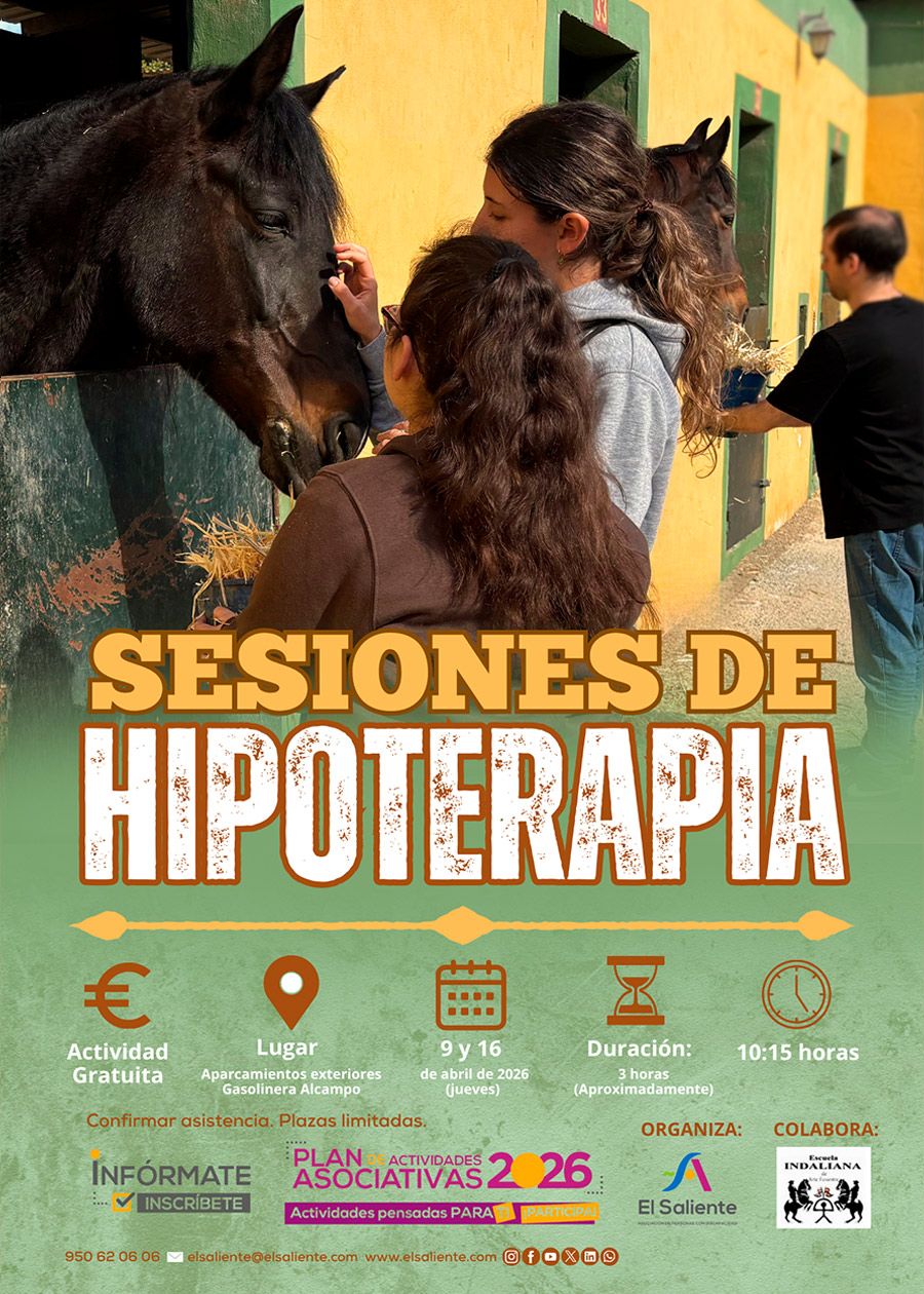 El Saliente actividades: Hipoterapia: Sesiones terapeúticas con caballos 9 y 16 de abril de 2026