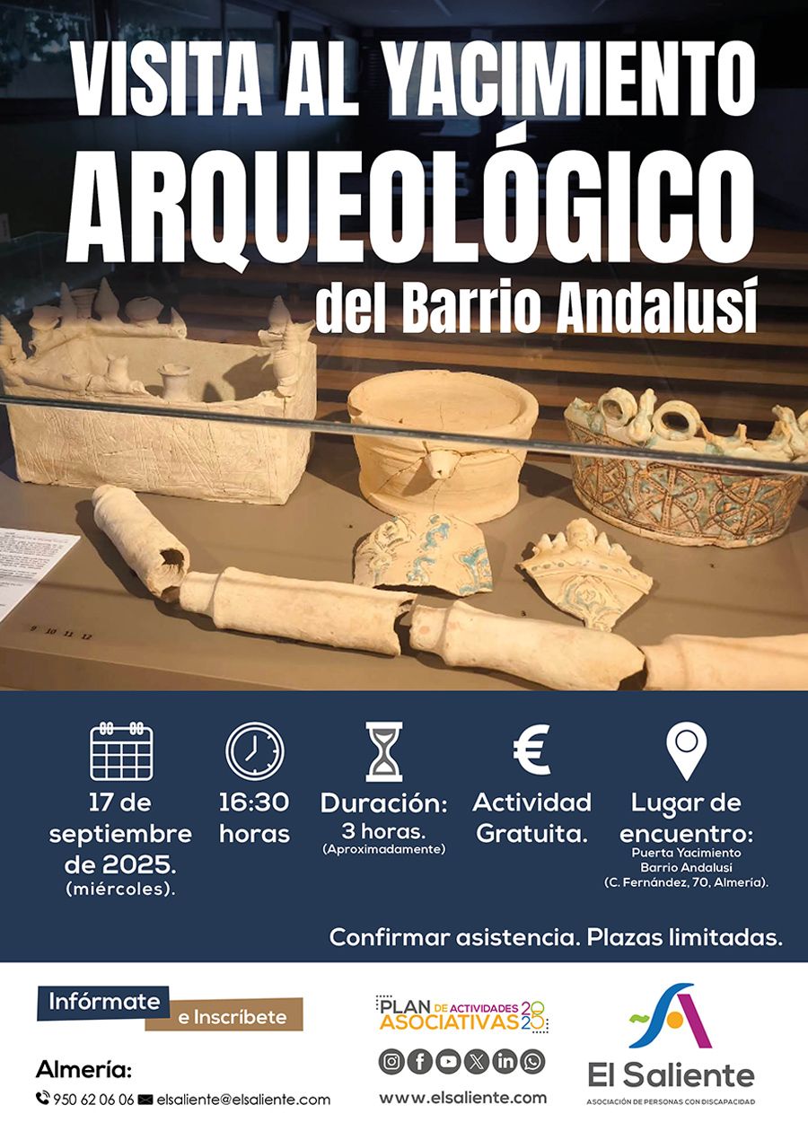 El Saliente actividades: Visita al Yacimiento Arqueológico Barrio Andalusí. 17 de septimbre de 2025