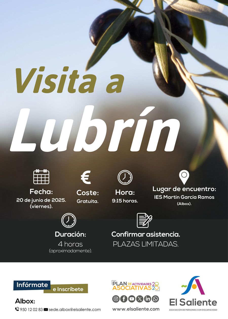 El Saliente actividades: Visita a Lubrín. 20 de junio de 2025