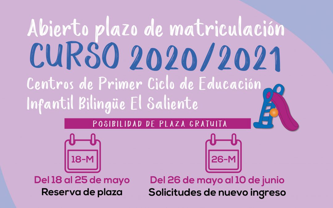 Nueva agenda de plazos para Escolarización y Matriculación en Escuelas Infantiles